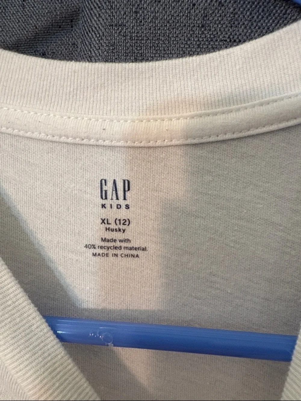 GAP White Super Mario Character Grid Tee Size XL Husky